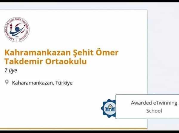 Okulumuz 2019 - 2020 Yılı eTwinning Okul Etiketi Ödülü Aldı...